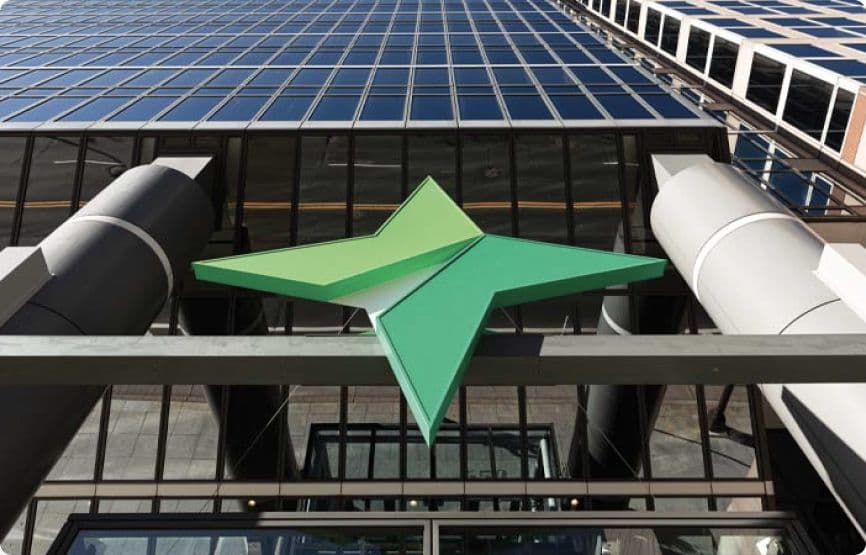 Photo taken at the Capella Tower with the Star Tribune logo on the building.